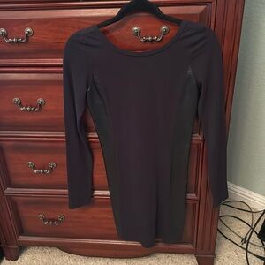 Tamara Mellon black body con dress with leather sides size small